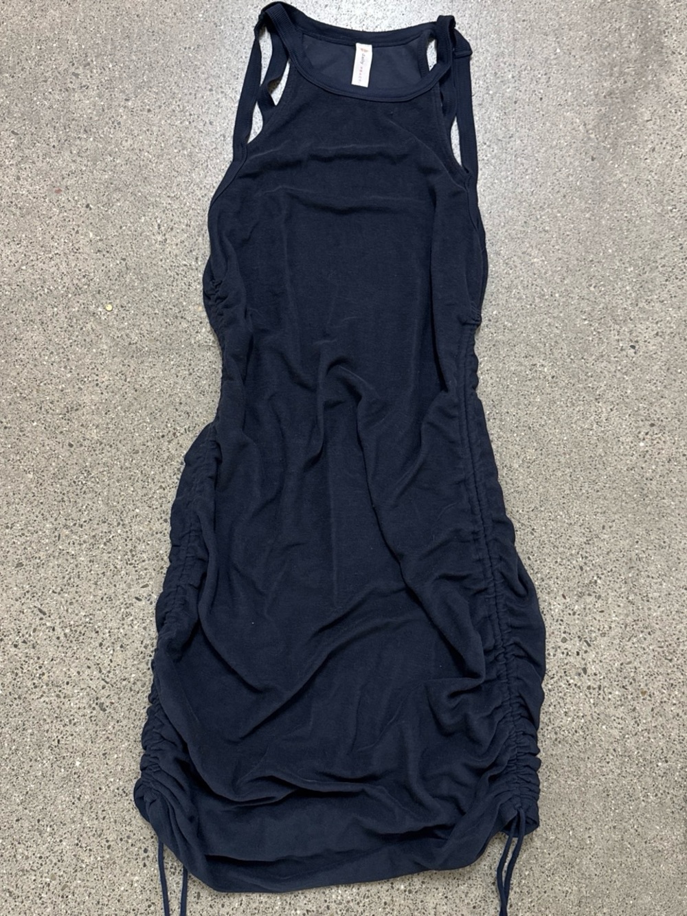 Daily Practice Anthropologie Ruched Sleeveless T-Shirt Dress Navy Blue
